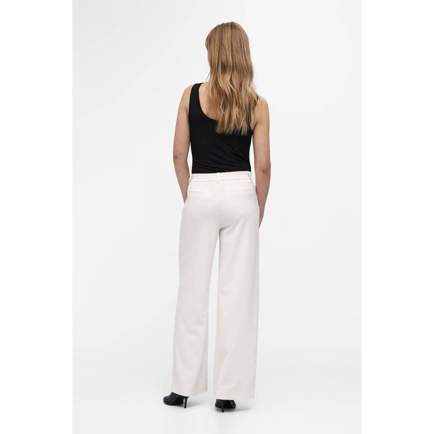 OBJECT wide leg pantalon OBJLISA creme