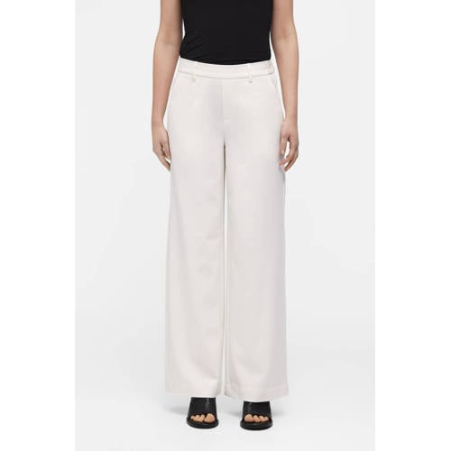 OBJECT wide leg pantalon OBJLISA creme afbeelding