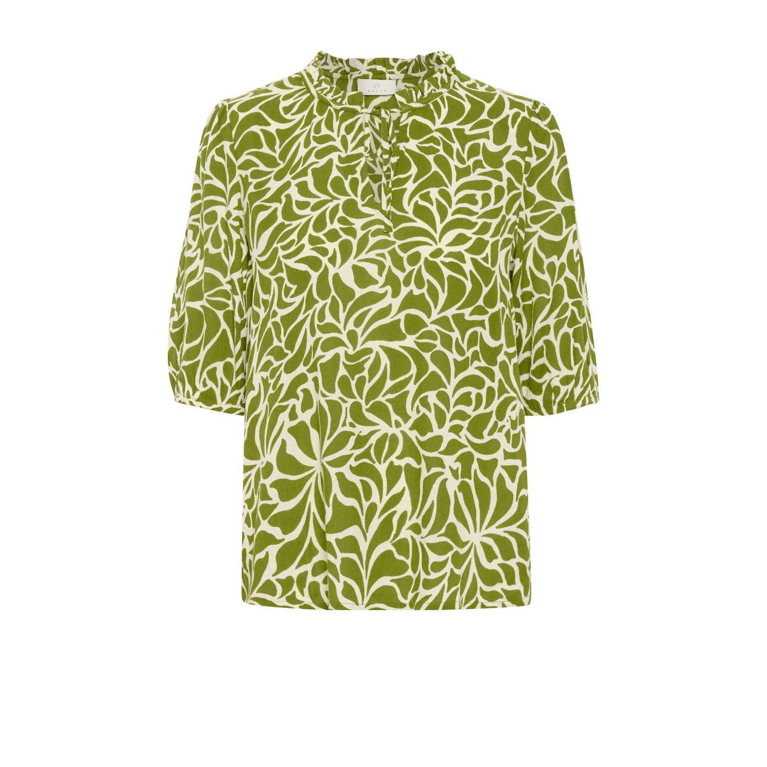 Kaffe blousetop met all over print groen ecru