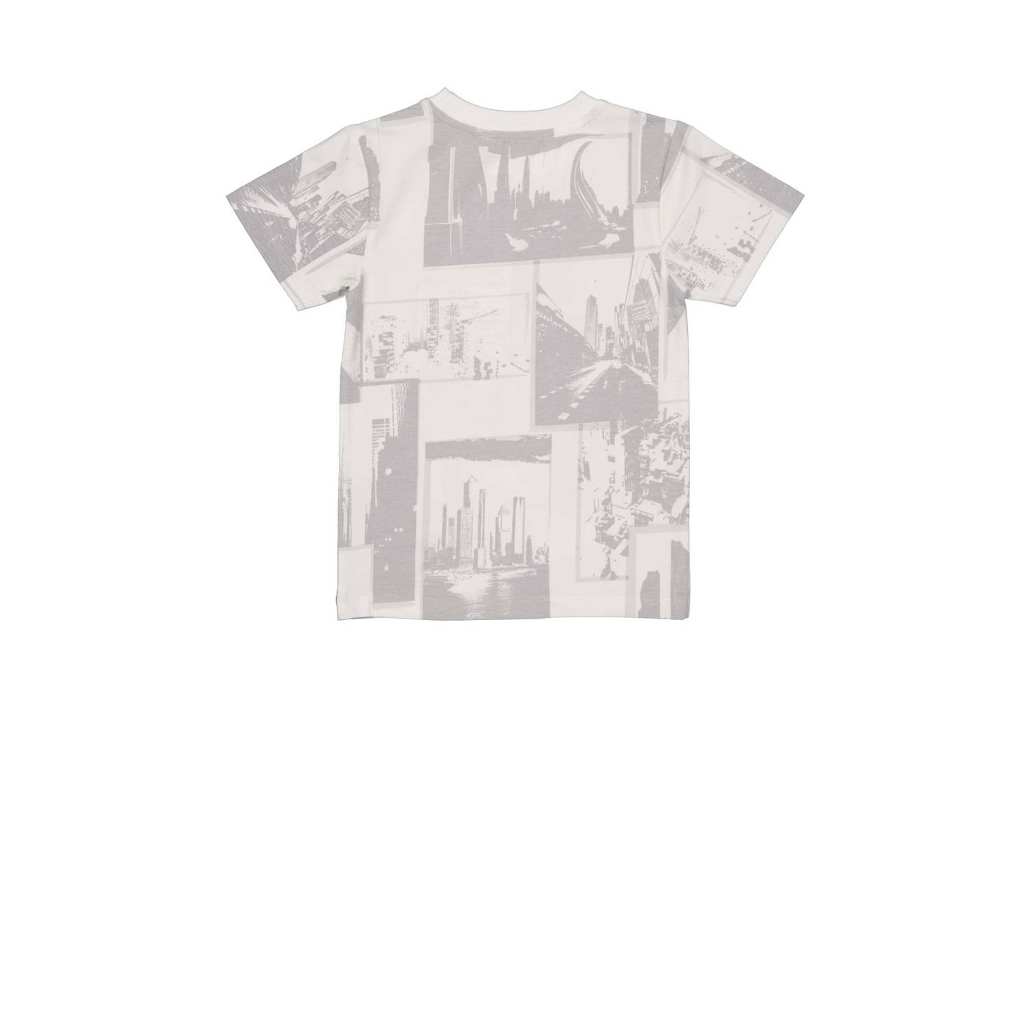 Quapi T-shirt YARI met all over print lichtgrijs