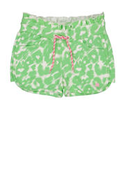 thumbnail: Lichtgroen en witte meisjes Quapi regular fit casual short van stretchkatoen met elastische tailleband met koord