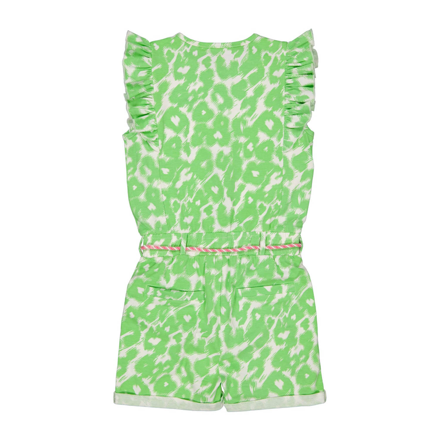 Quapi playsuit YASMIN met dierenprint lichtgroen wit