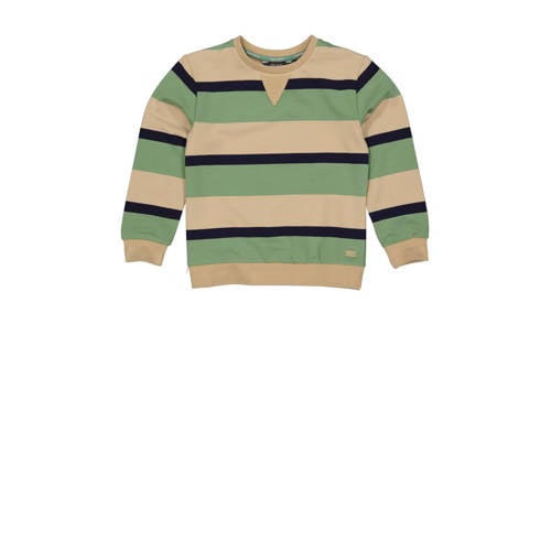 Quapi gestreepte sweater beige/groen/donkerblauw