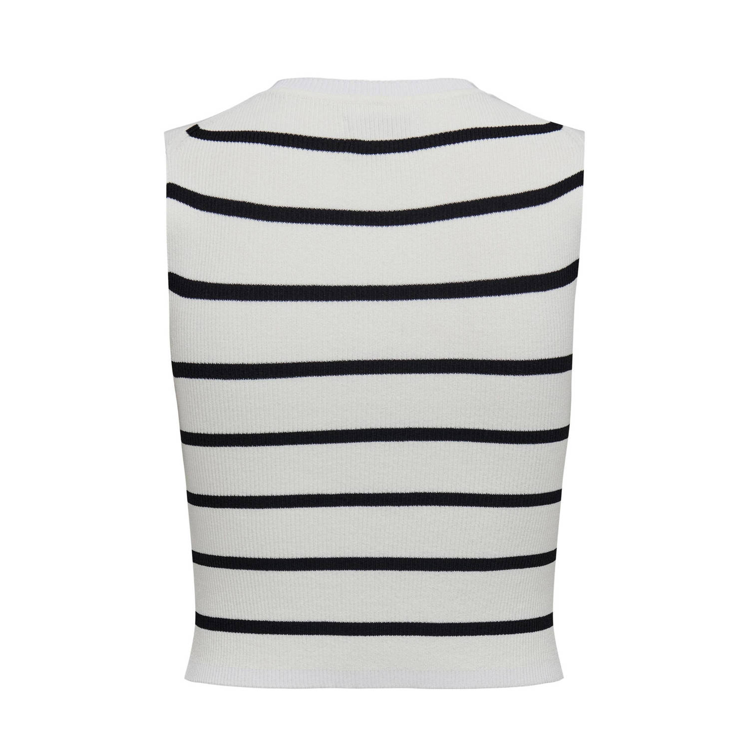 ONLY ribgebreide top ONLMAJLI zwart wit