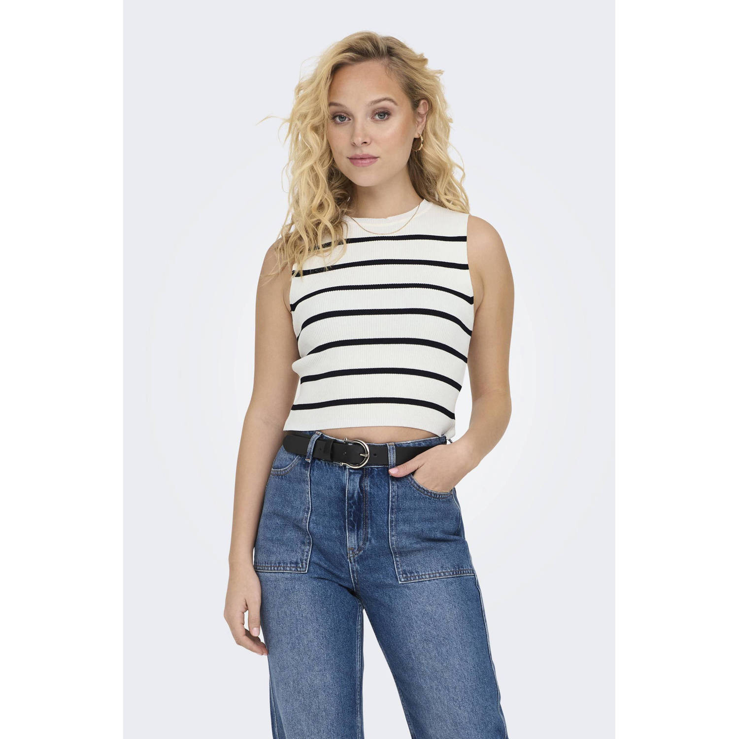 Only Korte top met streepmotief model 'MAJILI'