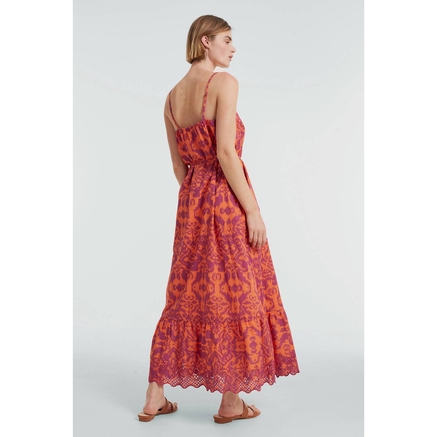 ONLY maxi jurk met all over print oranje paars