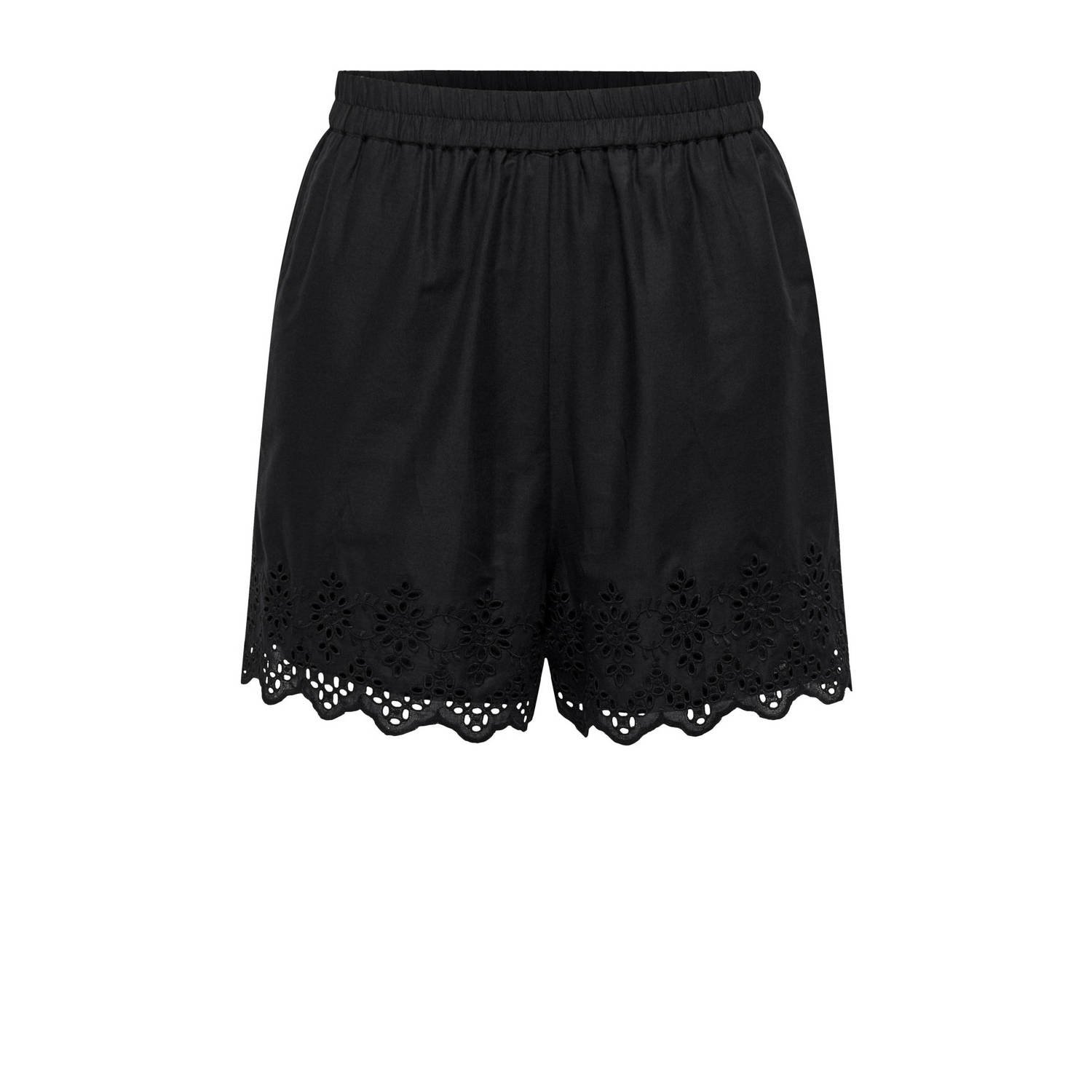 Only Organische Losse Shorts Lente Zomer Collectie Black Dames