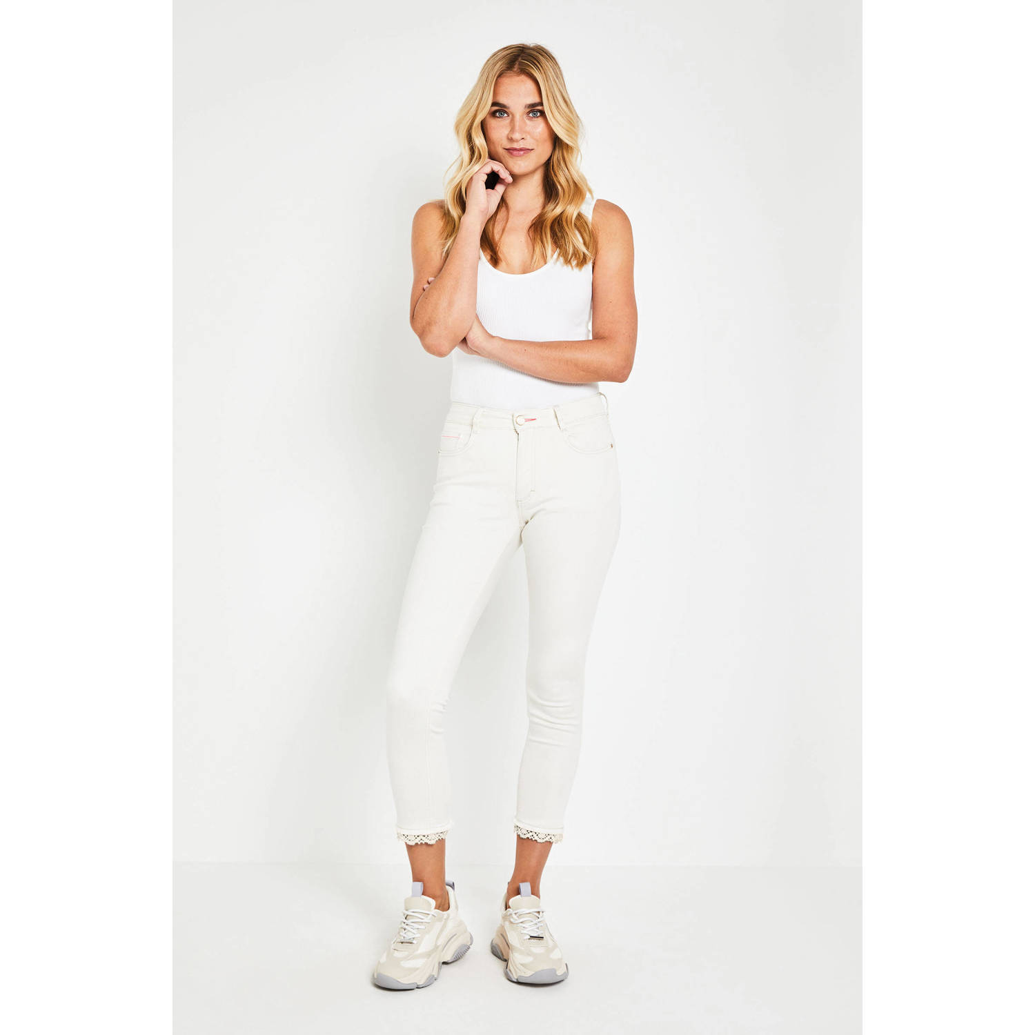 Para Mi capri jeans Capri lace ecru