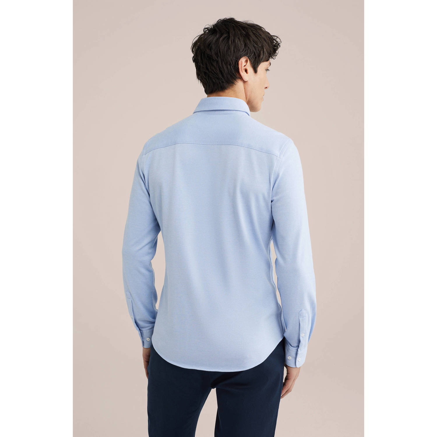 WE Fashion slim fit overhemd lichtblauw