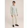 WE Fashion gebreid slim fit overhemd moss green