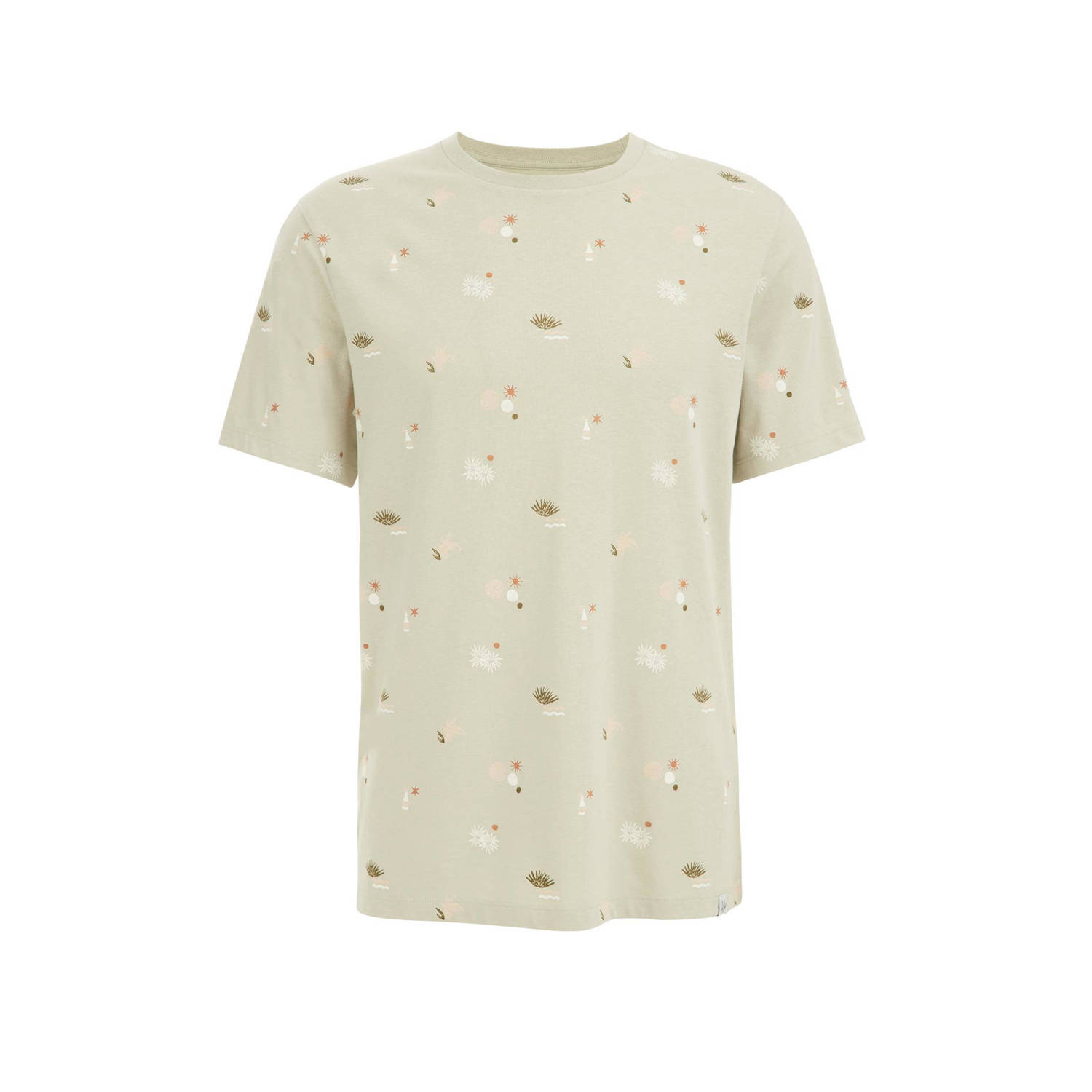 WE Fashion slim fit T-shirt met all over print morning dew