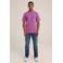 WE Fashion slim fit T-shirt met logo faded raspberry