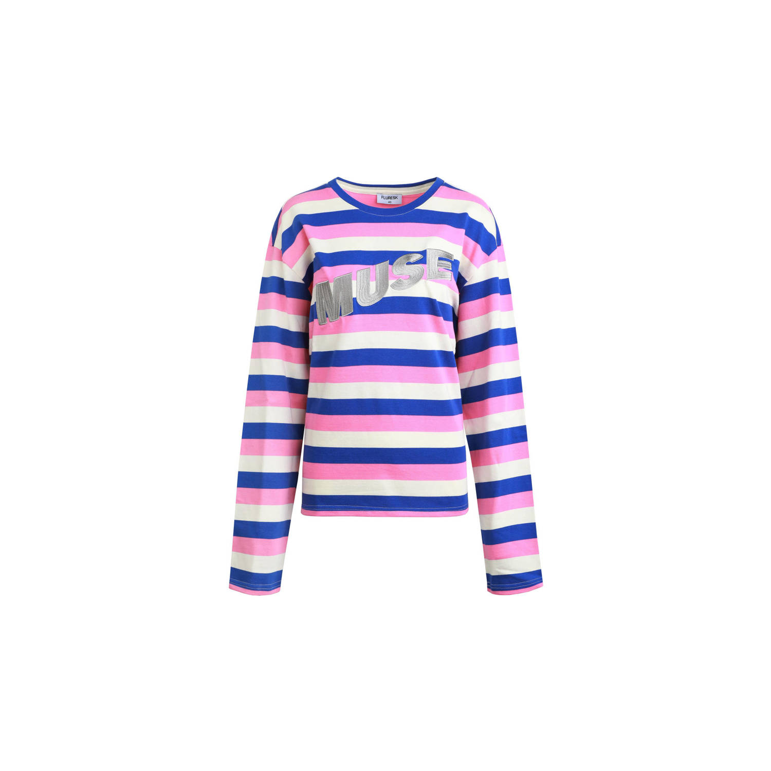 FLURESK x Wehkamp&Co x Wehkamp&Co gestreepte longsleeve Leya zand
