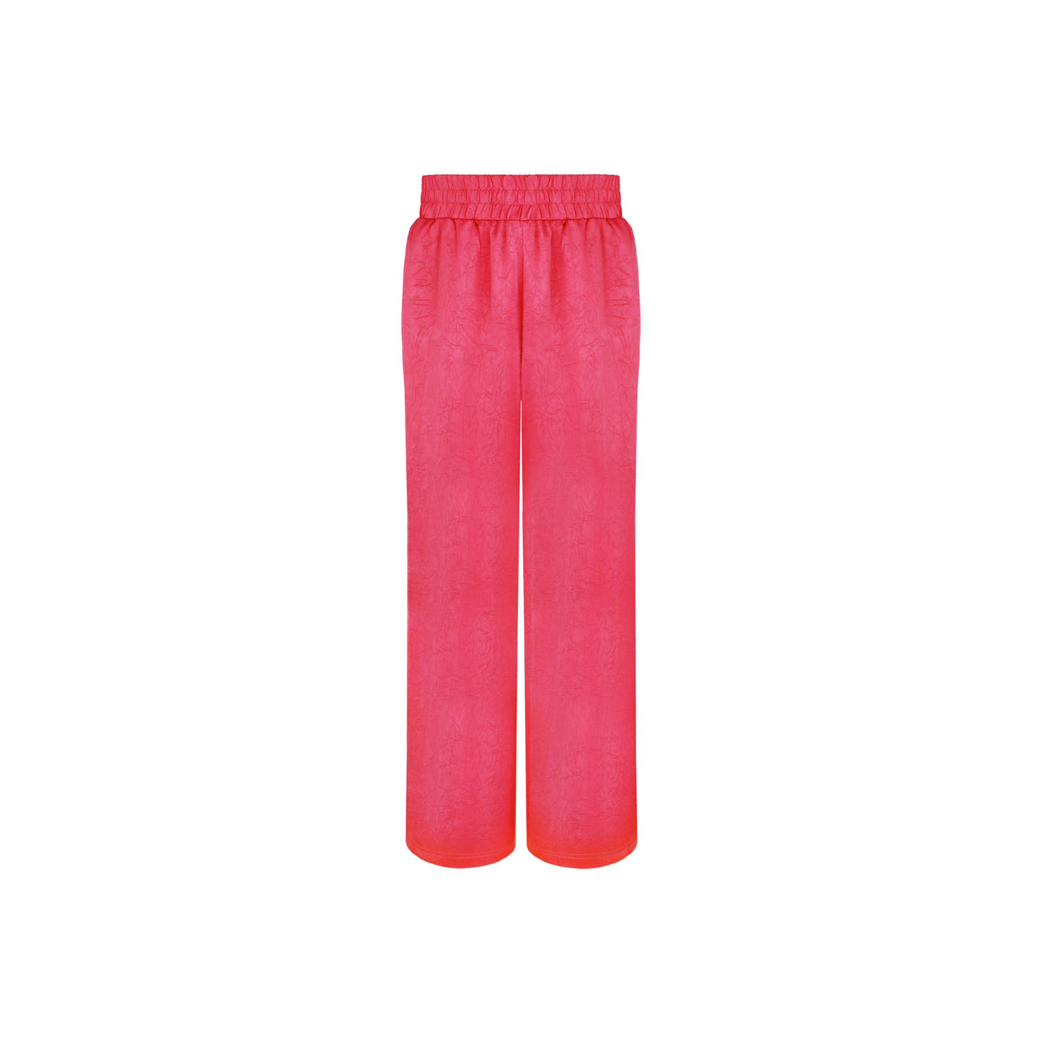 FLURESK satijnen straight fit broek Delores fuchsia