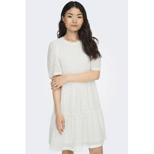 JDY trapeze jurk JDYCARLA met volant wit afbeelding