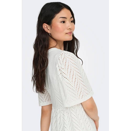 JDY trapeze jurk JDYCARLA met volant wit afbeelding