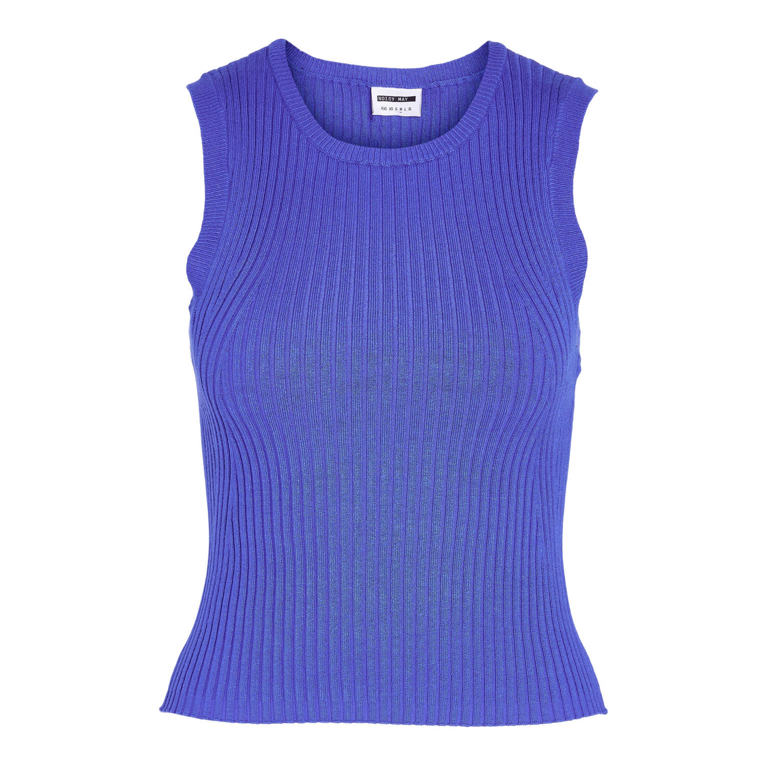 Noisy May Dazzling Blue Crop Gebreide Top Blue Dames