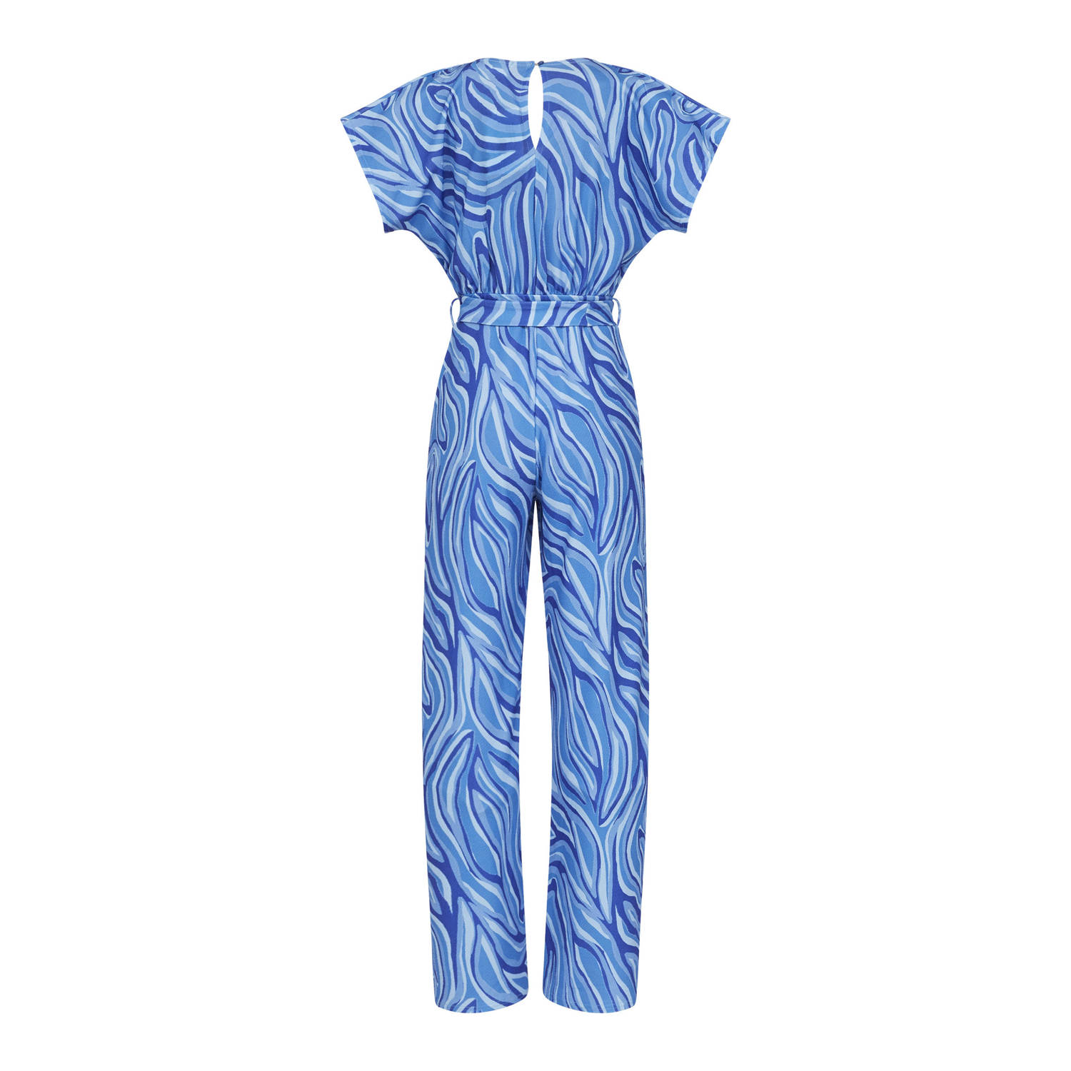 SisterS Point jumpsuit met zebraprint blauw