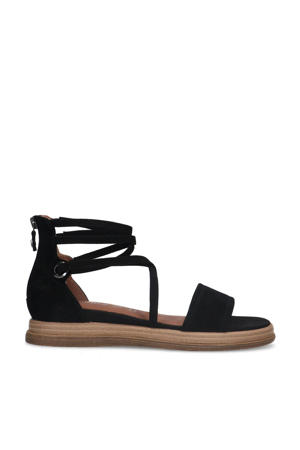 suède sandalen zwart