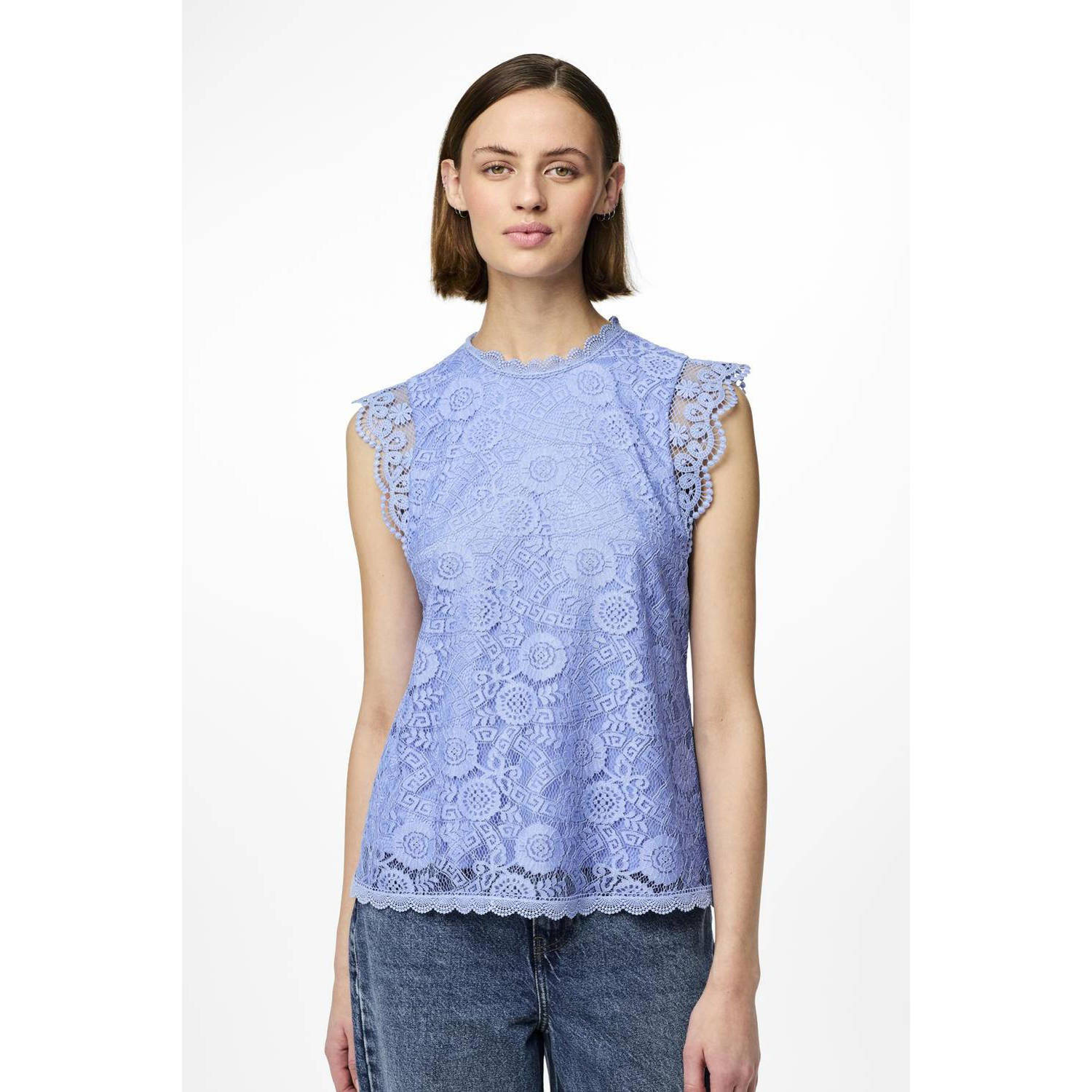 Pieces Top met kant model 'COLLINE'