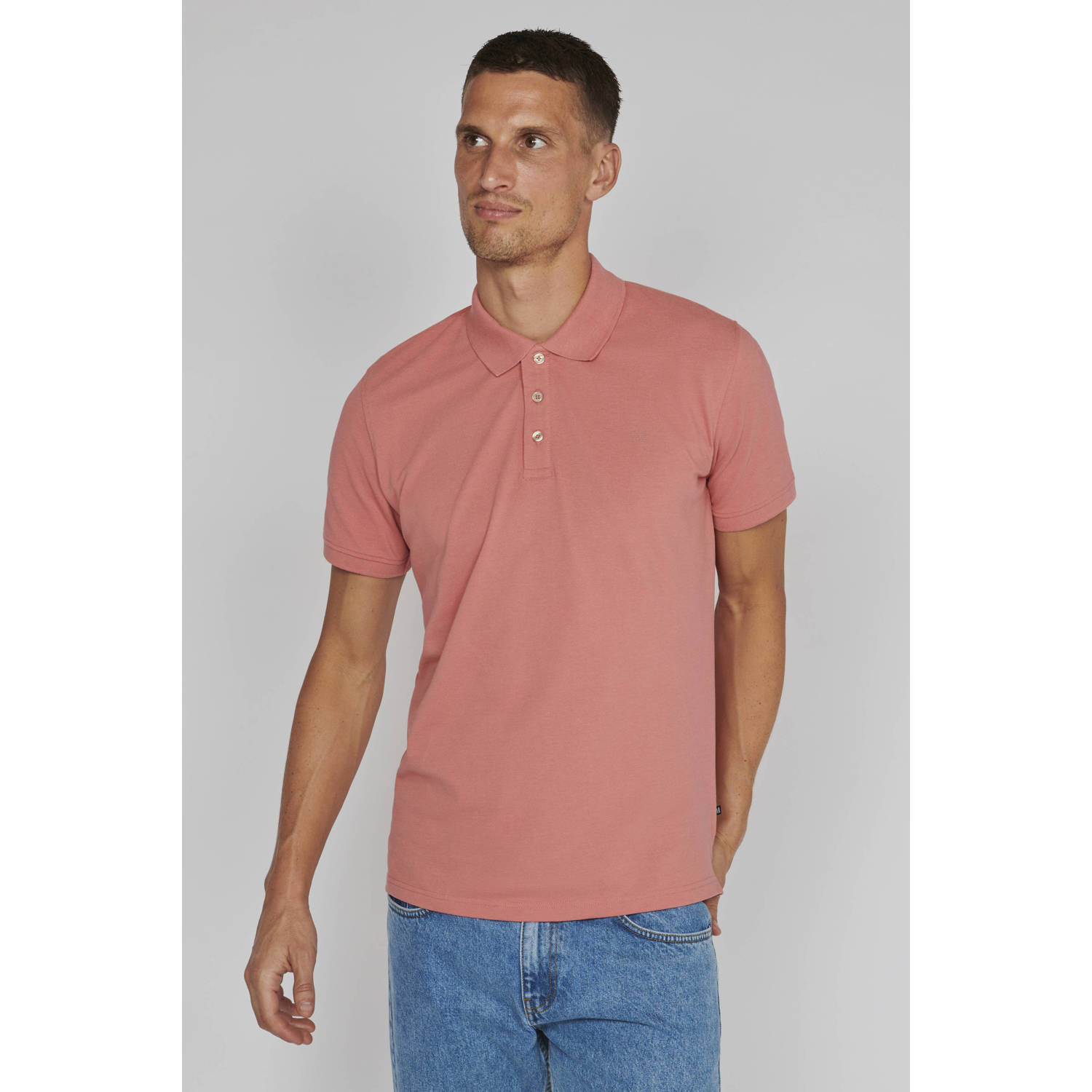 Matinique gemêleerde regular fit polo MApoleo aded rose melange