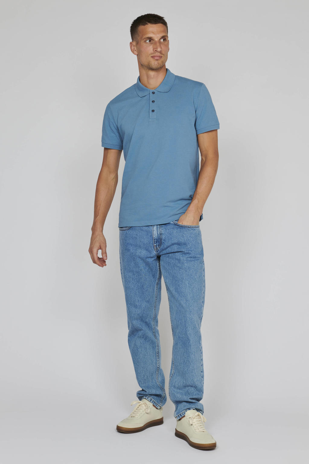 Matinique gemêleerde regular fit polo MApoleo captain's blue melange