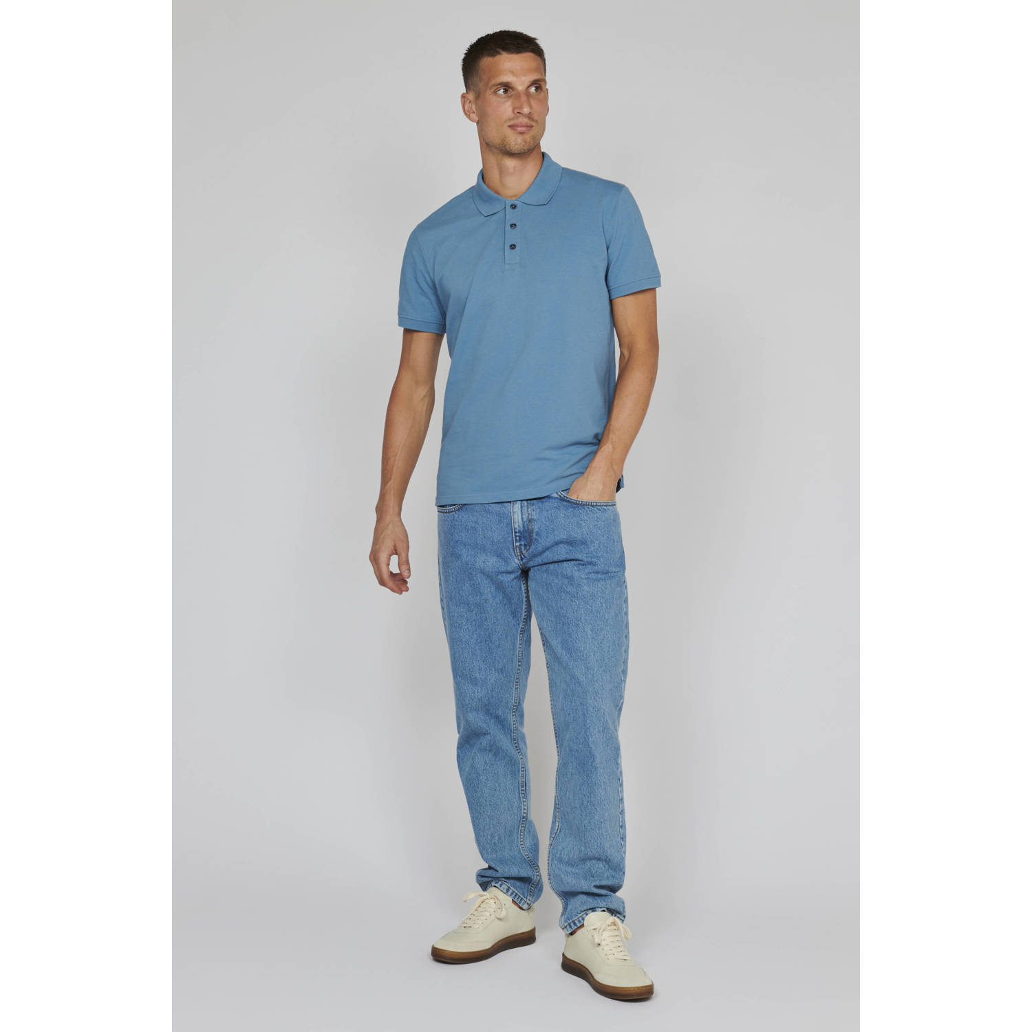 Matinique gemêleerde regular fit polo MApoleo captain's blue melange