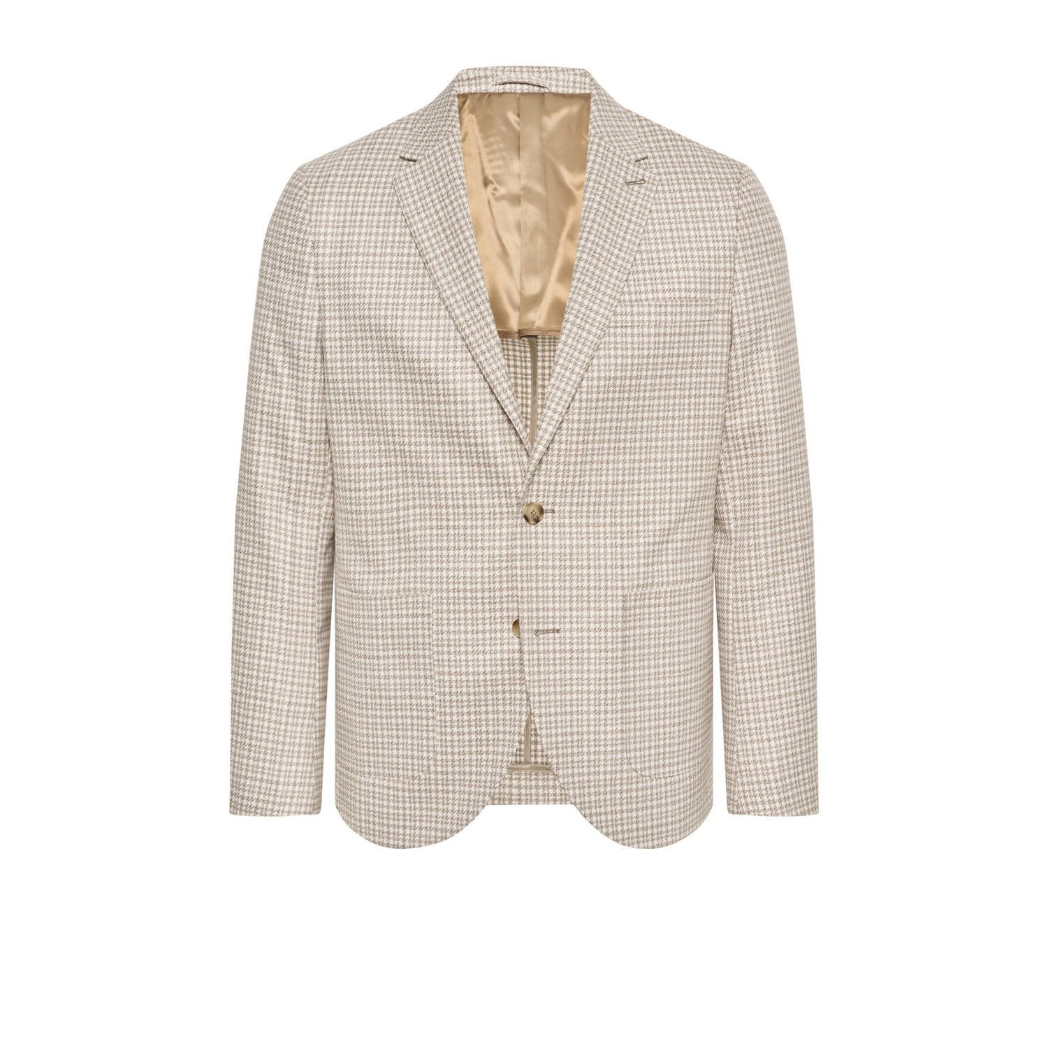 Matinique geruit slim fit colbert met wol oyster gray