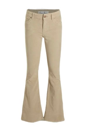 fluwelen flared broek MICHELLE lichtzand