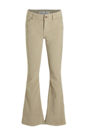 fluwelen flared broek MICHELLE lichtzand