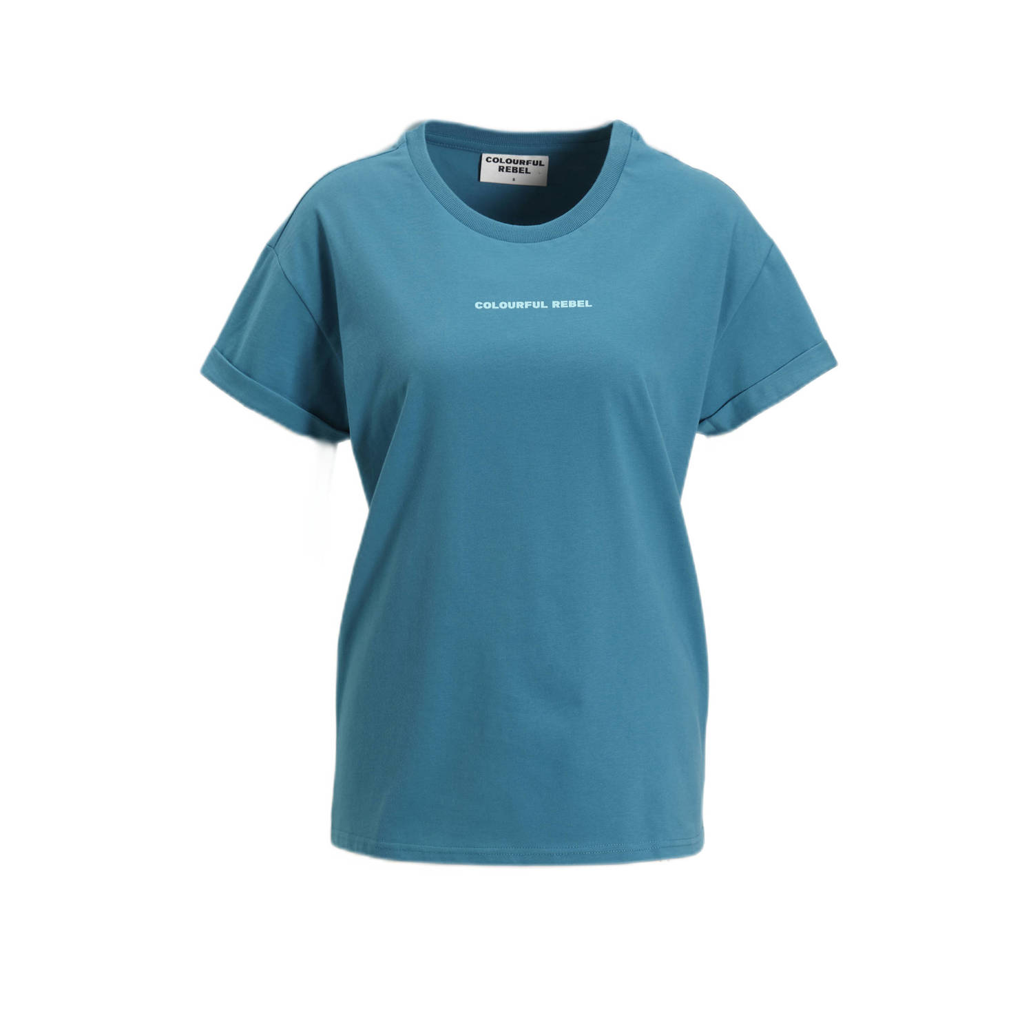 Colourful Rebel T-shirt met logo turquoise