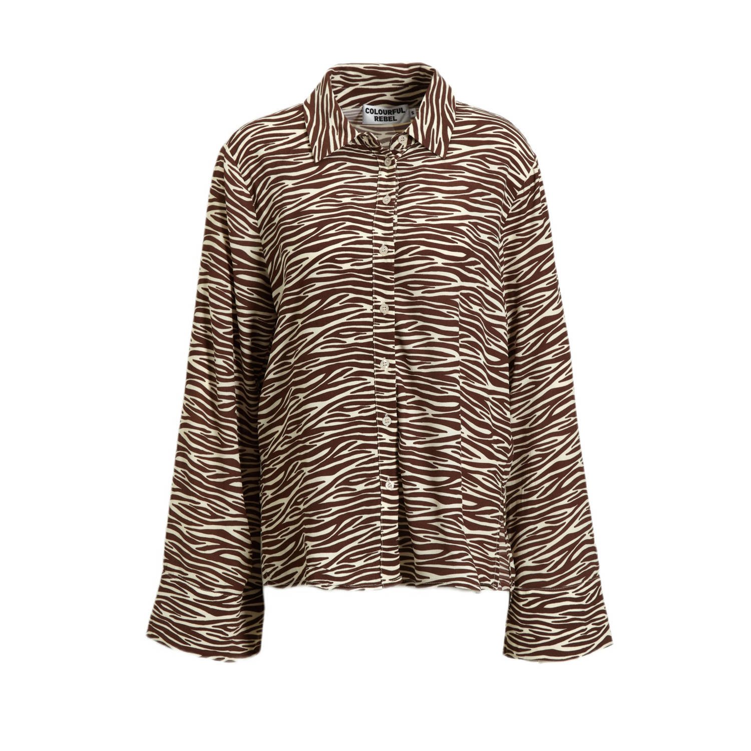 Colourful Rebel blouse Tia met zebraprint bruin beige