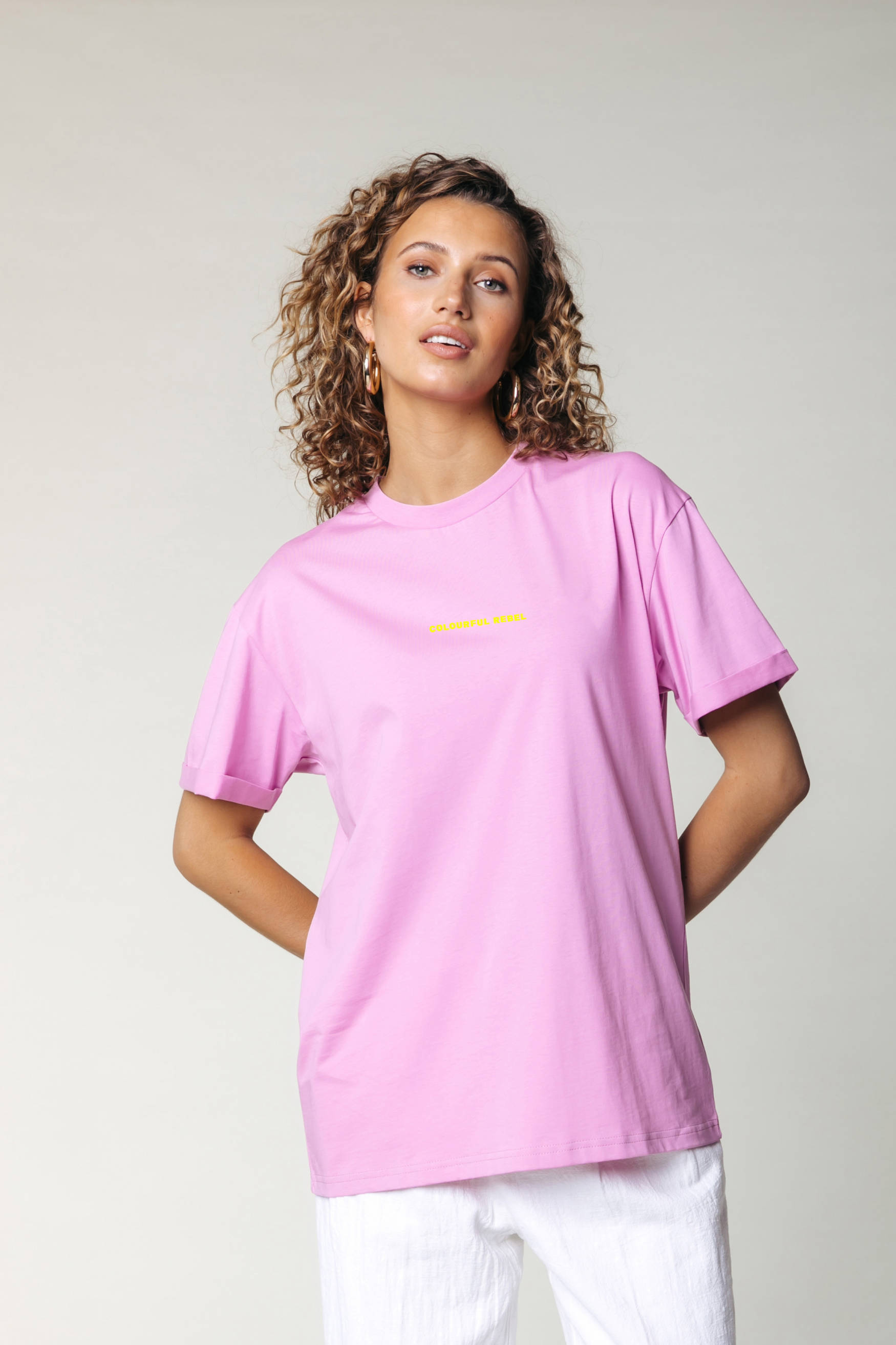 Colourful Rebel T shirt met logo roze wehkamp