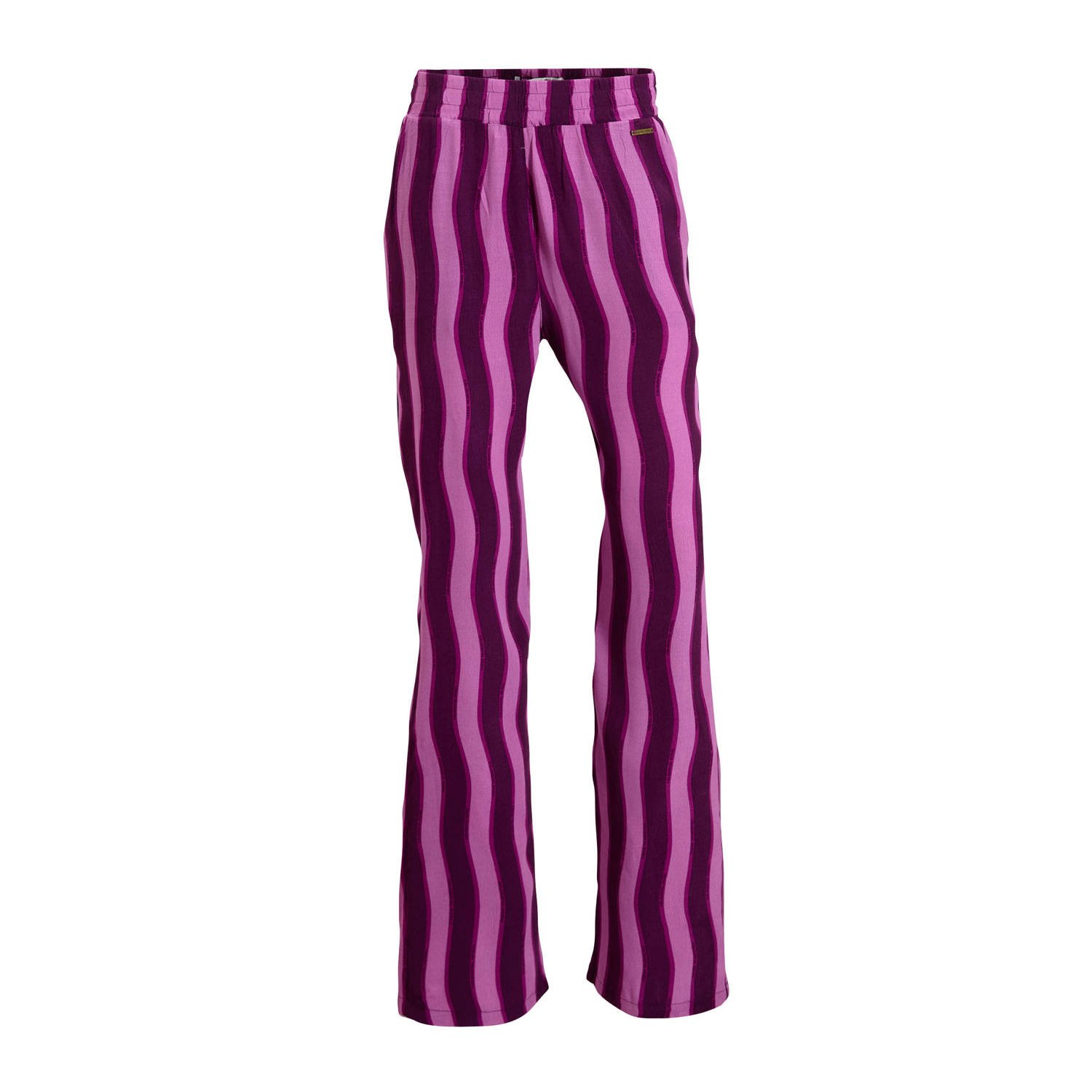 Colourful Rebel gestreepte high waist straight fit broek Melody paars lila