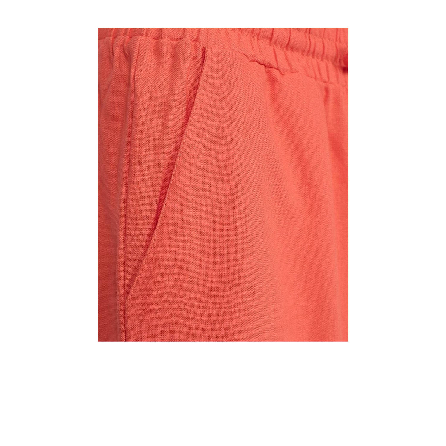 FREEQUENT cropped high waist loose fit culotte hot coral