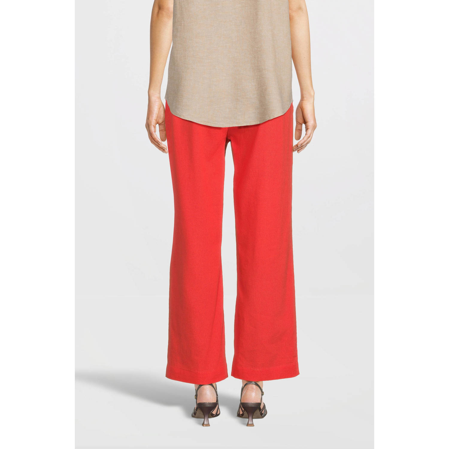 FREEQUENT cropped high waist loose fit culotte hot coral