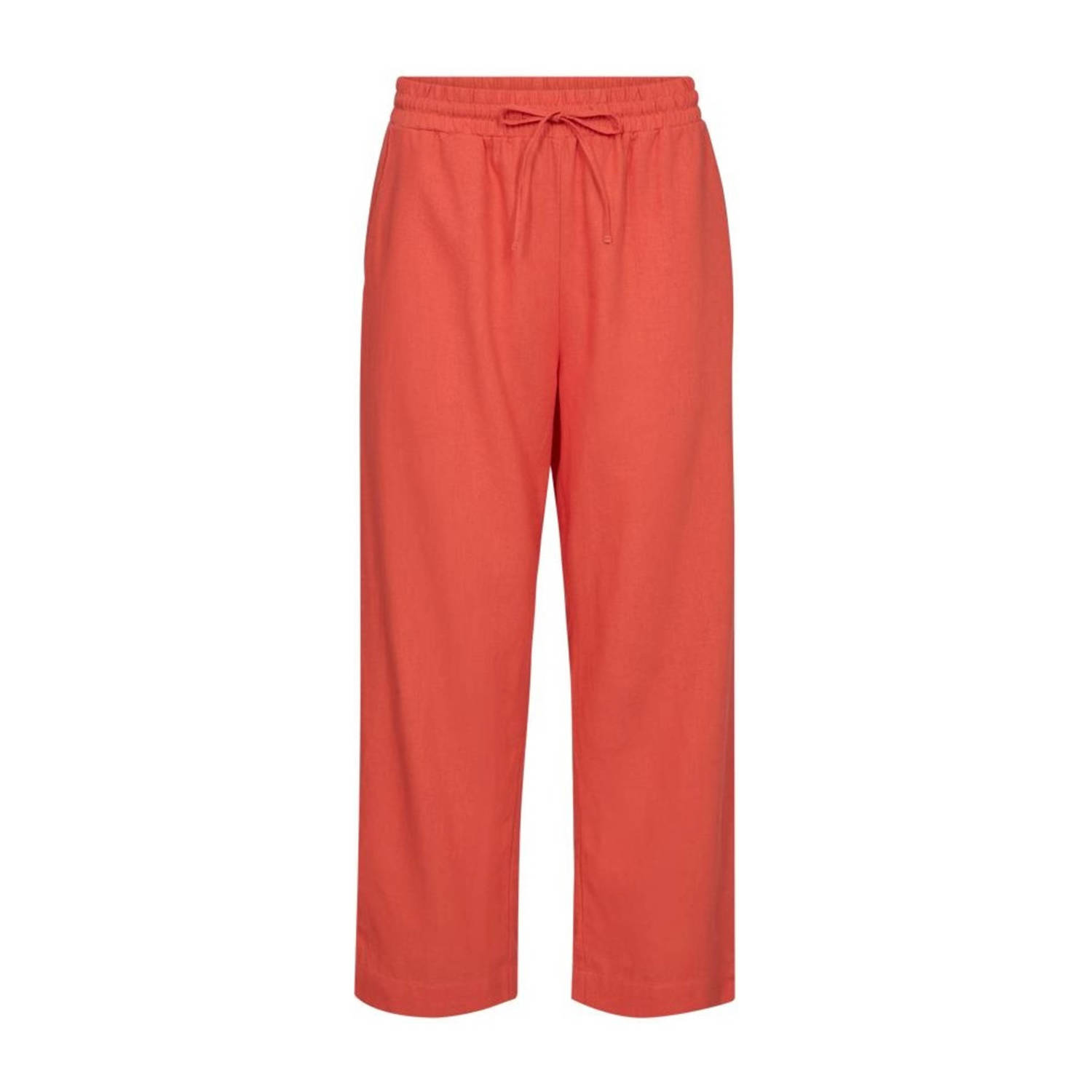 FREEQUENT cropped high waist loose fit culotte hot coral