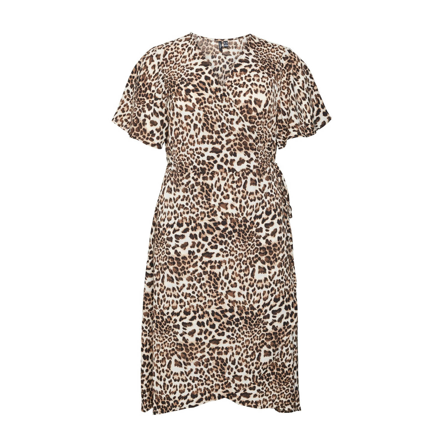 VERO MODA CURVE overslagjurk VMCSAKI met dierenprint bruin