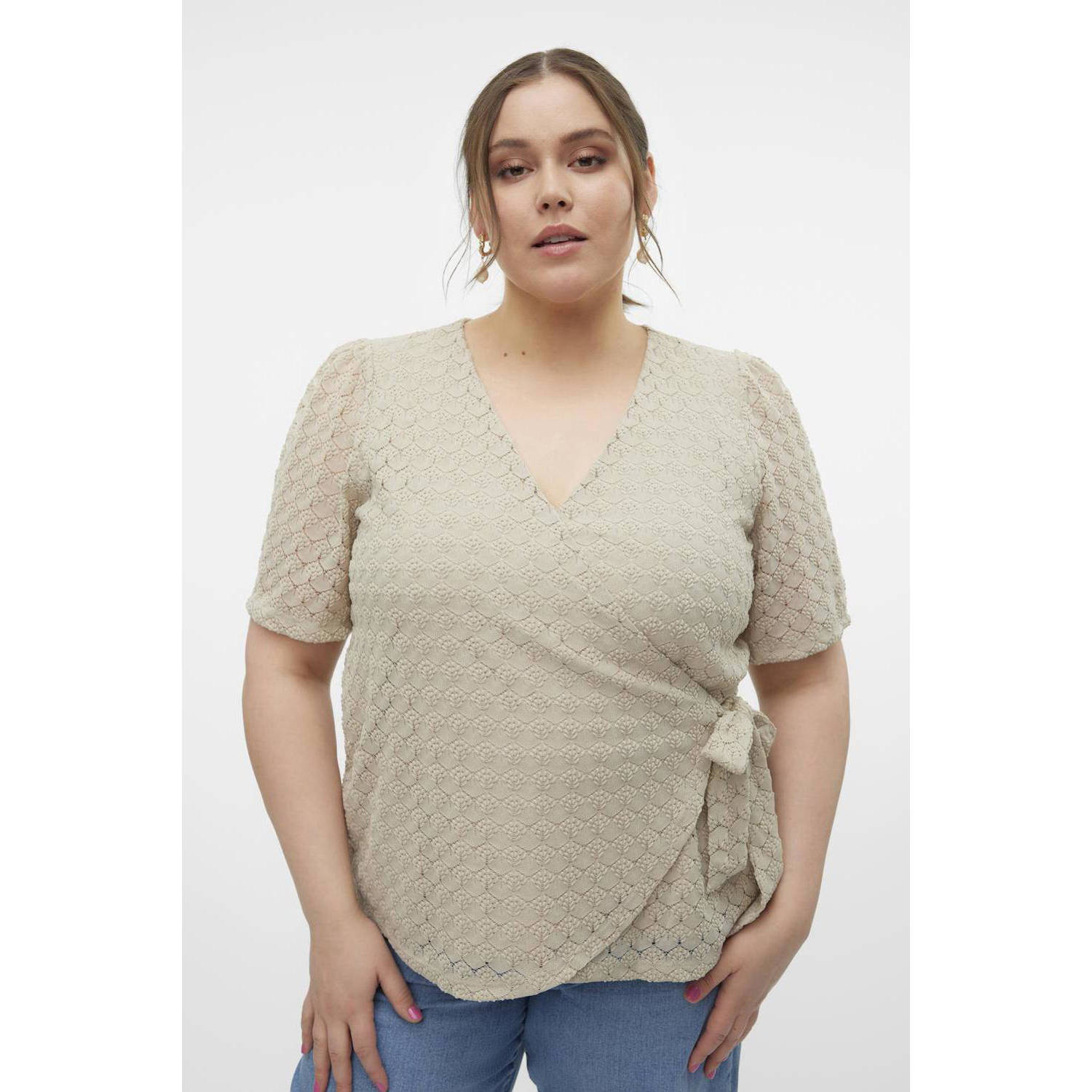 VERO MODA CURVE top VMCBECCA ecru