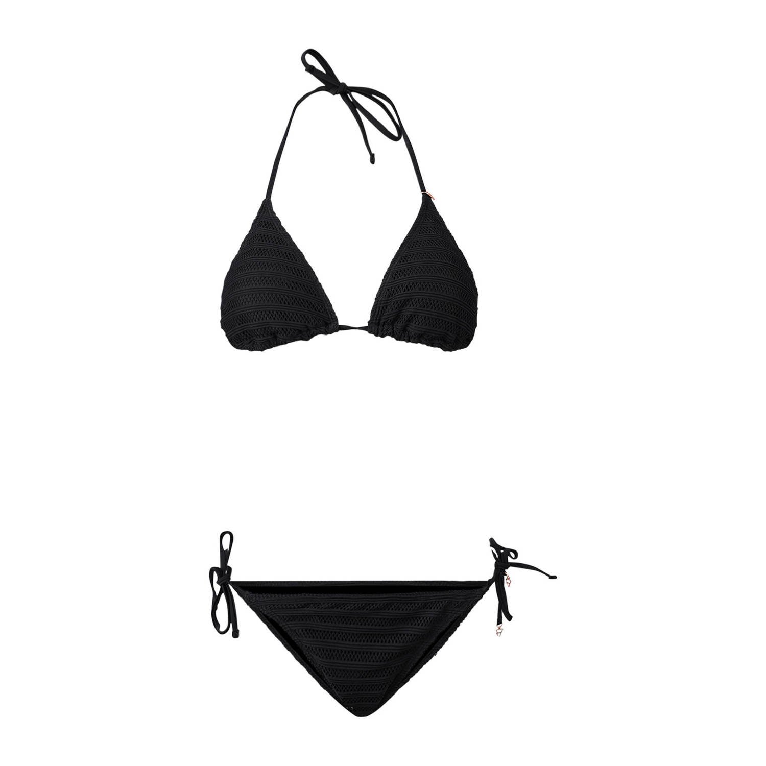Brunotti voorgevormde crochet triangel bikini Mahlia zwart