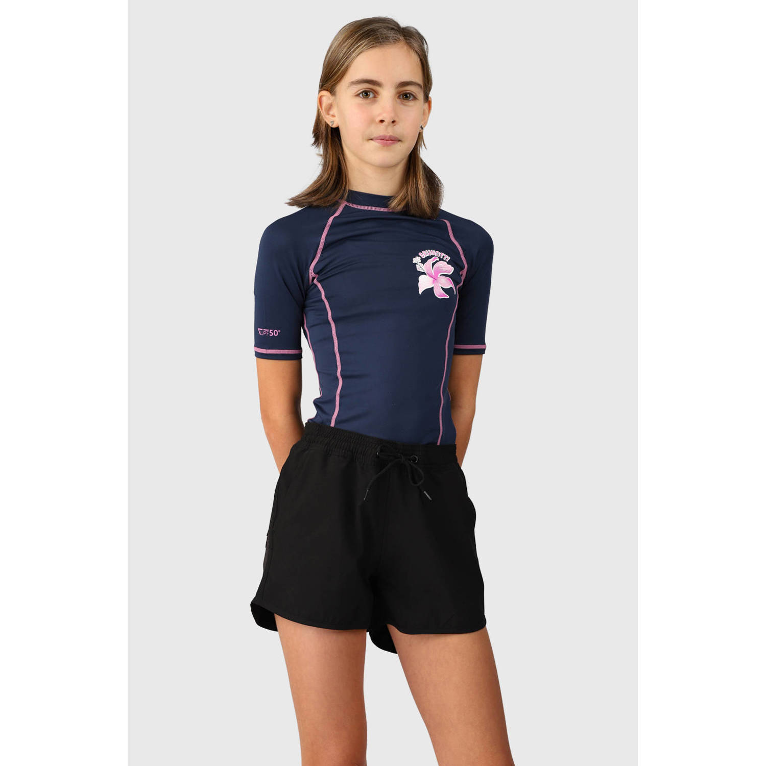 Brunotti zwemshort Tulya zwart Meisjes Polyester Effen 140