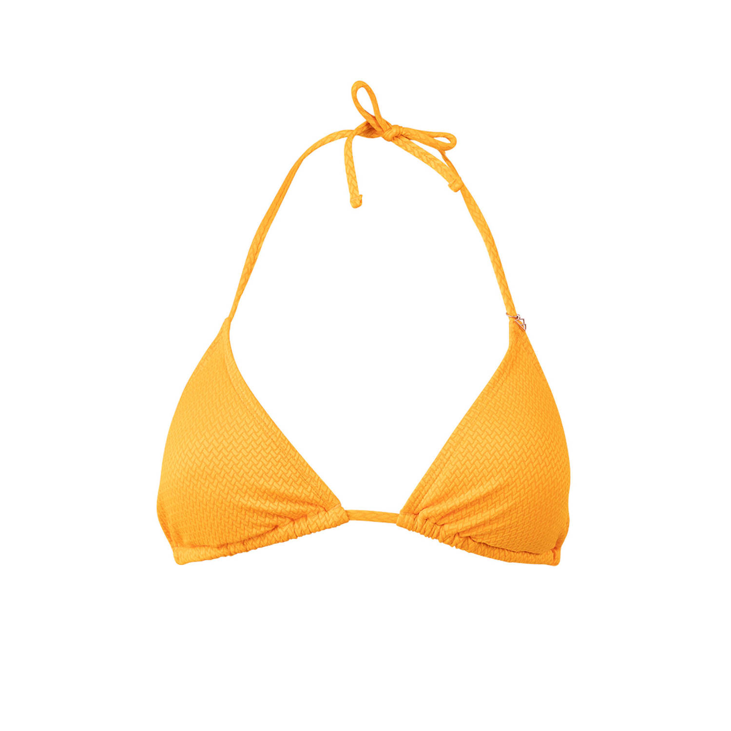 Brunotti voorgevormde triangel bikinitop Novalee-STR met textuur oranje