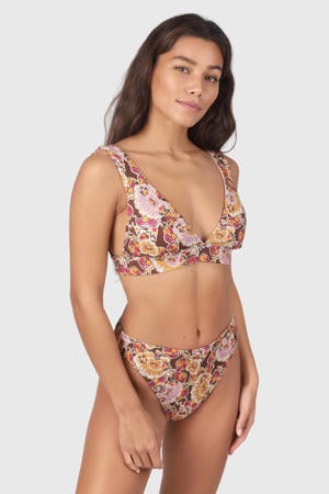 high leg bikinibroekje Flores roze/oranje