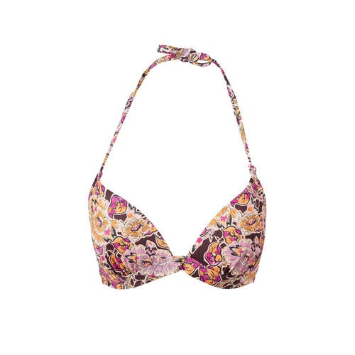 Brunotti voorgevormde halter bikinitop Lisselot roze/oranje afbeelding