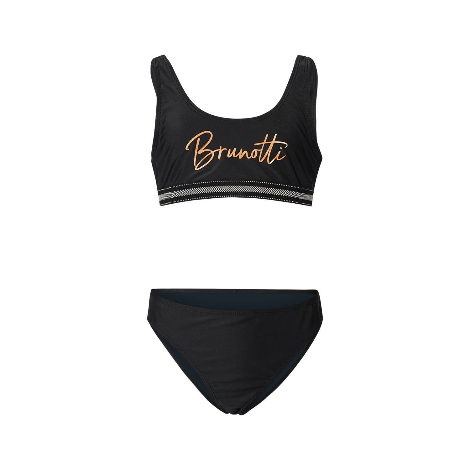 Brunotti crop bikini Mya zwart Meisjes Gerecycled polyester Logo 176
