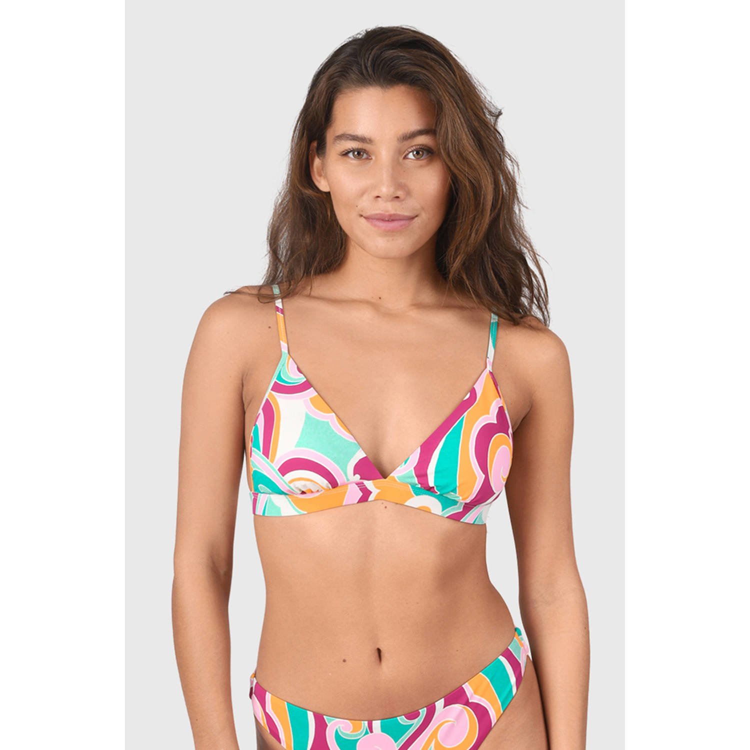 Brunotti voorgevormde bikini Alison roze turquoise oranje