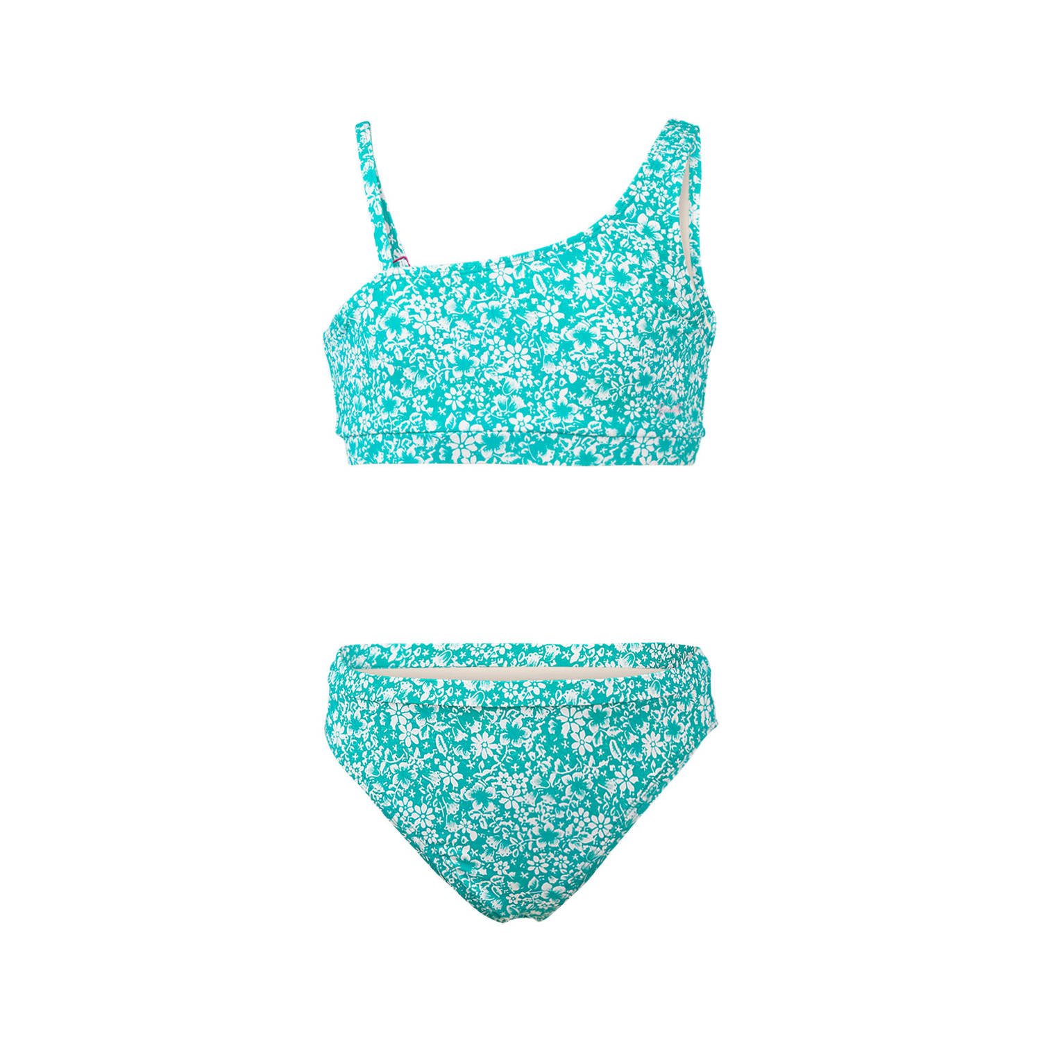 Brunotti crop bikini Avivi-Ditsy turquoise Blauw Meisjes Gerecycled polyester 128