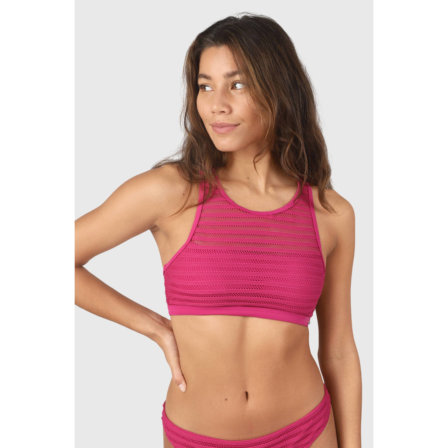 Brunotti voorgevormde crop bikini Elena roze