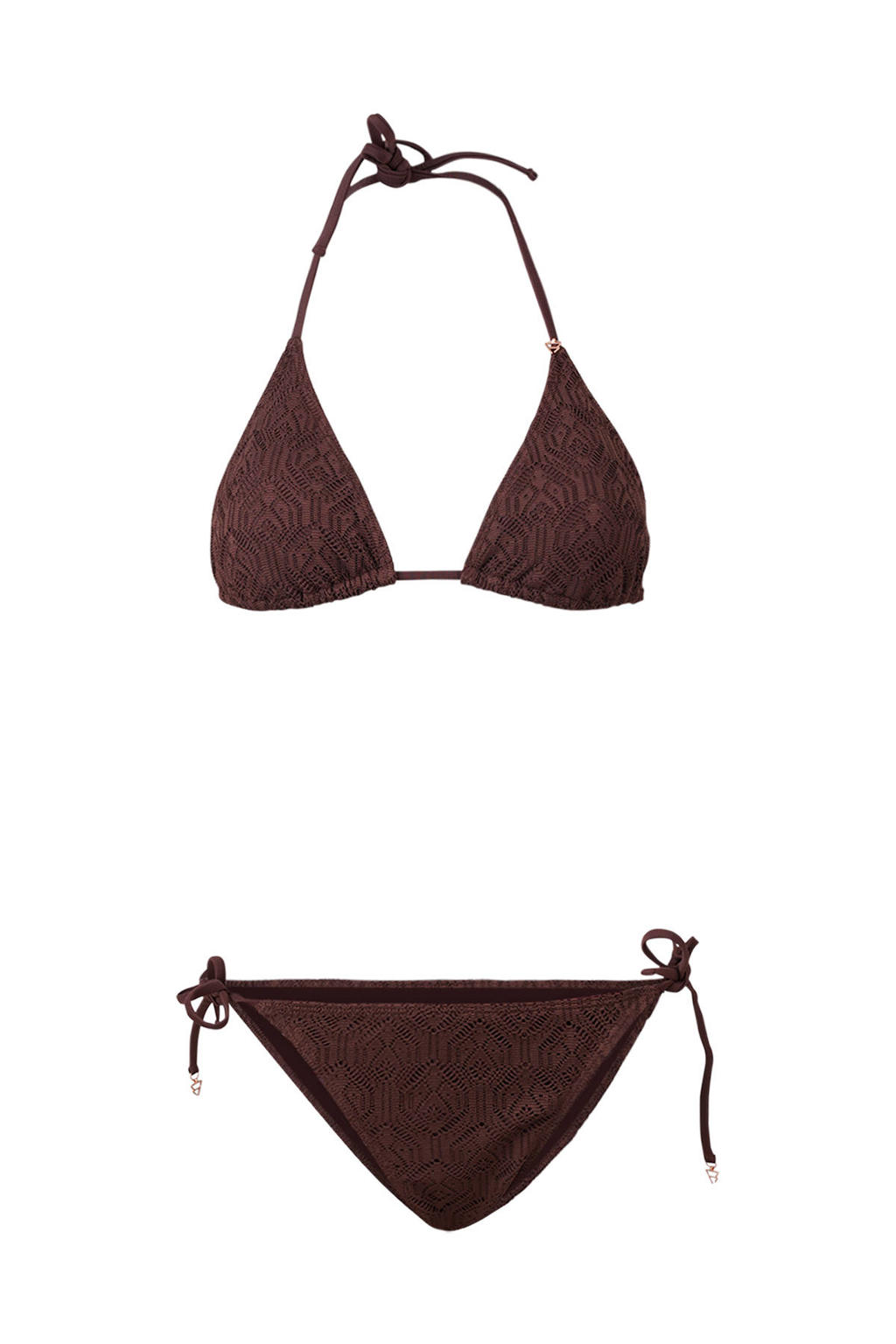 Brunotti voorgevormde crochet triangel bikini Mahlia bruin