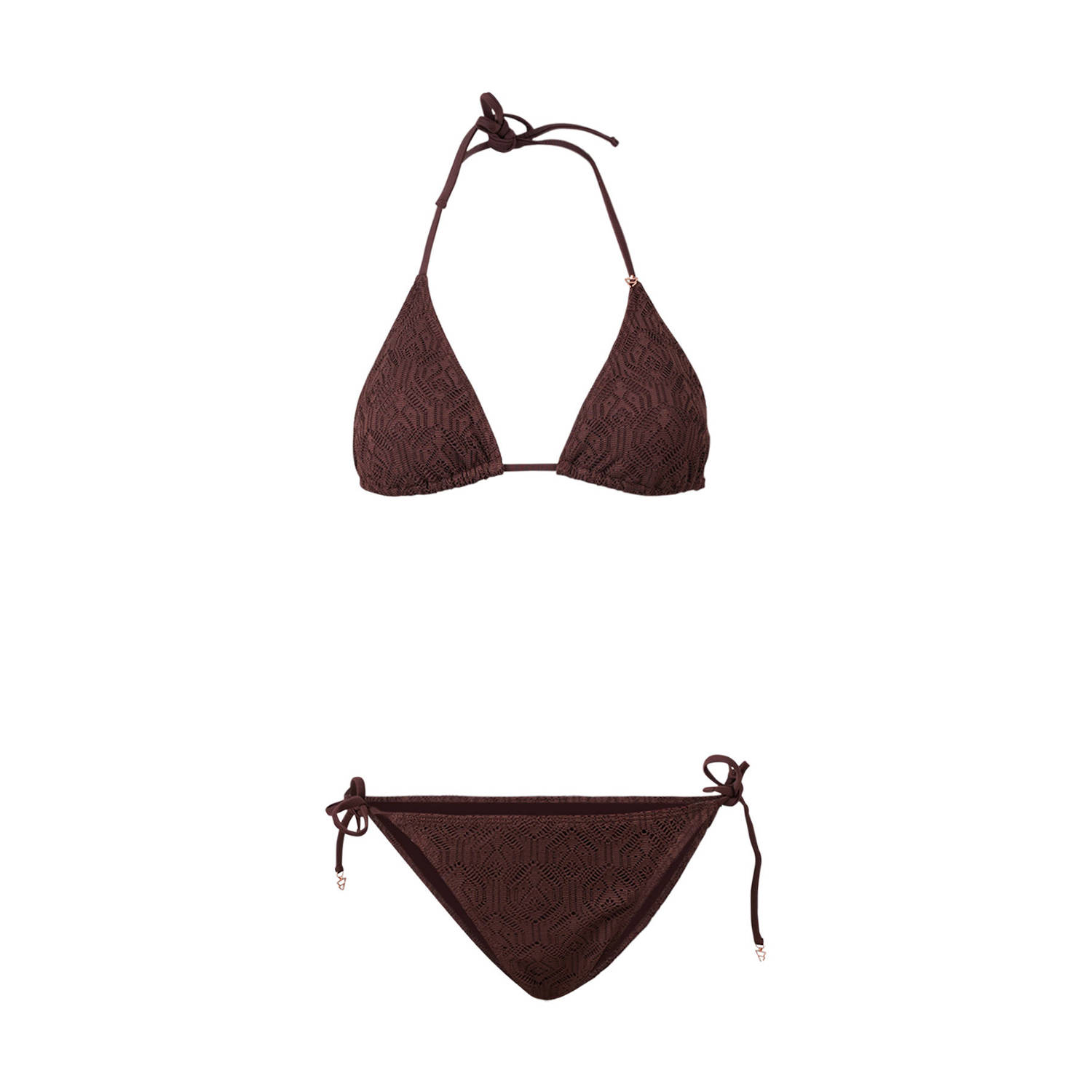 Brunotti voorgevormde crochet triangel bikini Mahlia bruin